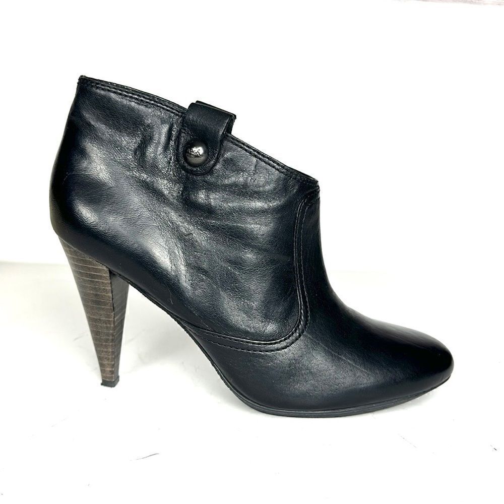 COACH Aliza Black Leather Ankle Booties High Heels size US 7